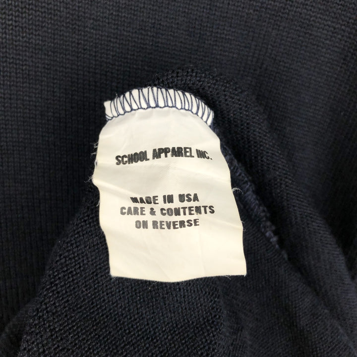 A+bySAI Short-Sleeve Acrylic Knit Sweater, Made in USA, Men's Size L (approx.) acrylic navy blue type Vintage Second Hand