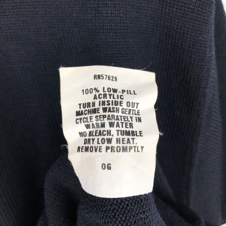 A+bySAI Short-Sleeve Acrylic Knit Sweater, Made in USA, Men's Size L (approx.) acrylic navy blue type Vintage Second Hand