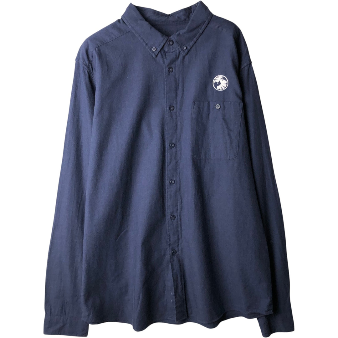 Patagonia ORGANIC COTTON 53900FA19 Long-Sleeve Button-Down Flannel Shirt, Men's XL (approx.) Organic cotton navy blue type Vintage Second Hand
