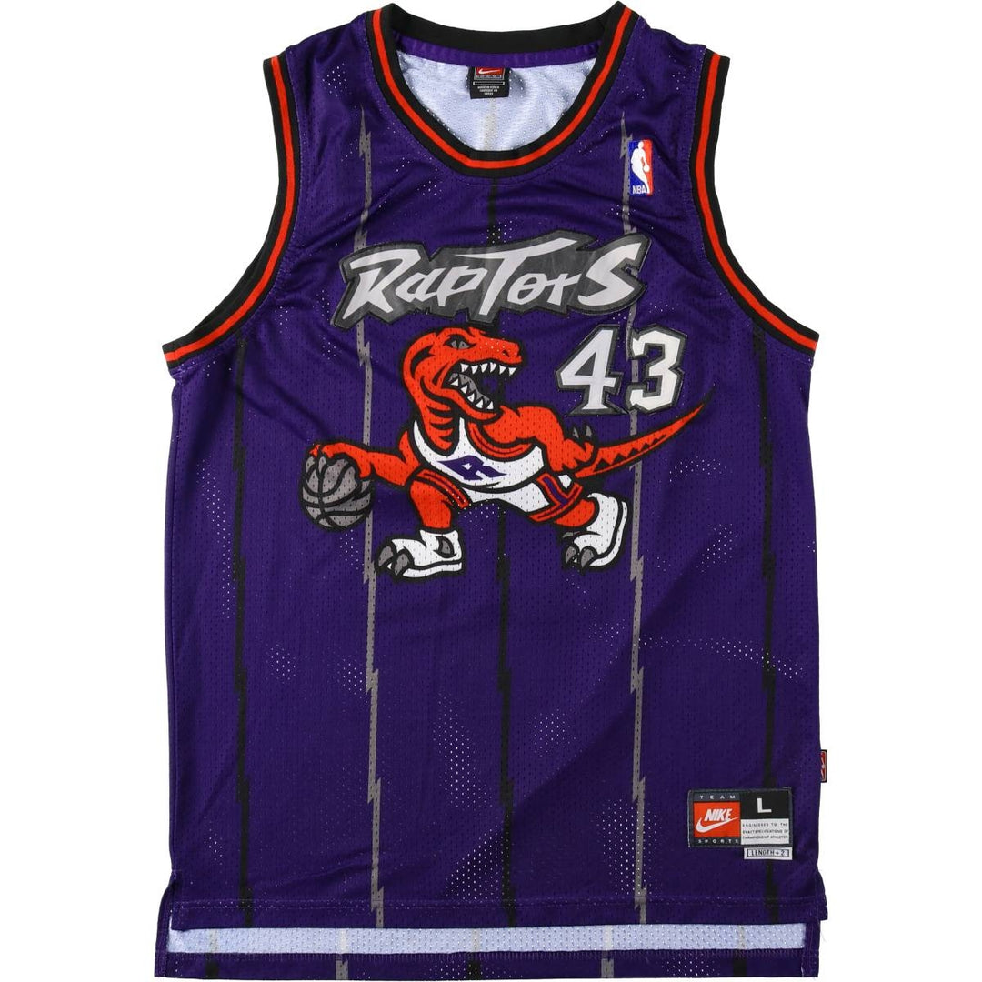 ~2000'S Nike TEAM NBA Toronto Raptors Mesh Game Shirt Replica Uniform (Men's Size L) unclear purple type Vintage Second Hand