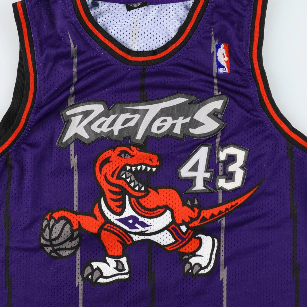 ~2000'S Nike TEAM NBA Toronto Raptors Mesh Game Shirt Replica Uniform (Men's Size L) unclear purple type Vintage Second Hand