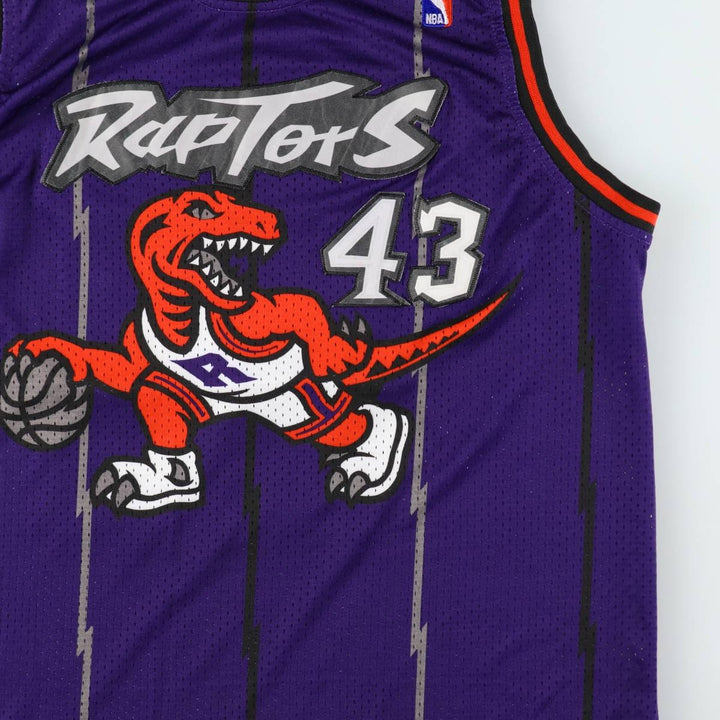 ~2000'S Nike TEAM NBA Toronto Raptors Mesh Game Shirt Replica Uniform (Men's Size L) unclear purple type Vintage Second Hand