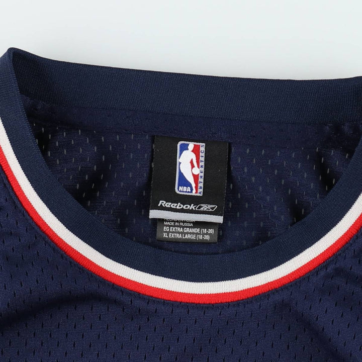 Reebok NHL New Jersey Devils Mesh Game Shirt Replica Uniform, Made in Russia, Men's Size XL (approx.) polyester navy blue type Vintage Second Hand