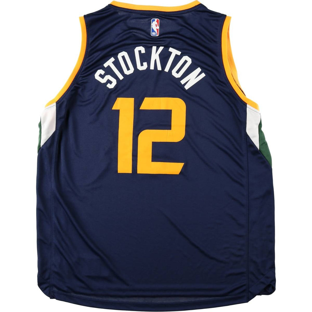 Fanatics NBA UTAH JAZZ V-neck Game Shirt Replica Uniform (Men's XL equivalent) polyester navy blue type Vintage Second Hand