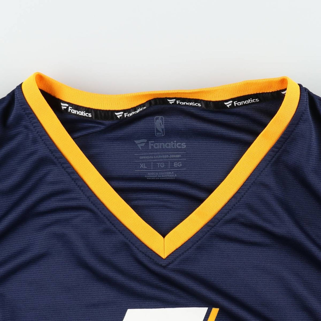 Fanatics NBA UTAH JAZZ V-neck Game Shirt Replica Uniform (Men's XL equivalent) polyester navy blue type Vintage Second Hand