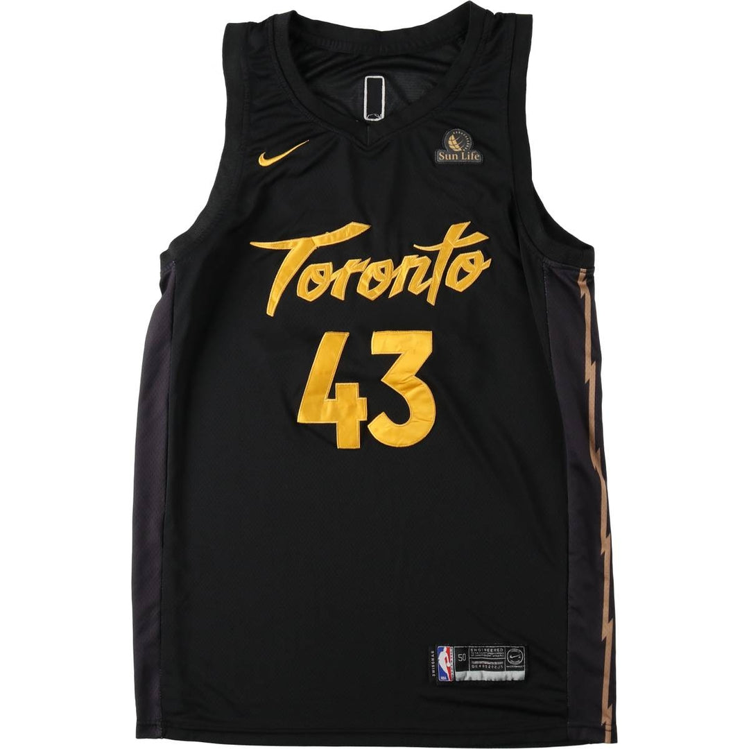 Nike SWINGMAN NBA Toronto Raptors V-Neck Mesh Game Shirt Replica Uniform (Men's XXL equivalent) unclear black type Vintage Second Hand