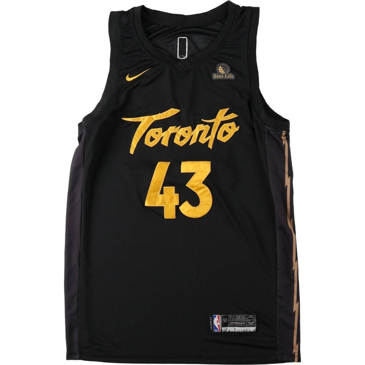 Nike SWINGMAN NBA Toronto Raptors V-Neck Mesh Game Shirt Replica Uniform (Men's XXL equivalent) unclear black type Vintage Second Hand