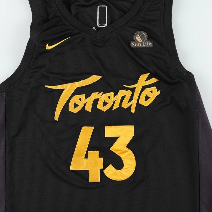 Nike SWINGMAN NBA Toronto Raptors V-Neck Mesh Game Shirt Replica Uniform (Men's XXL equivalent) unclear black type Vintage Second Hand