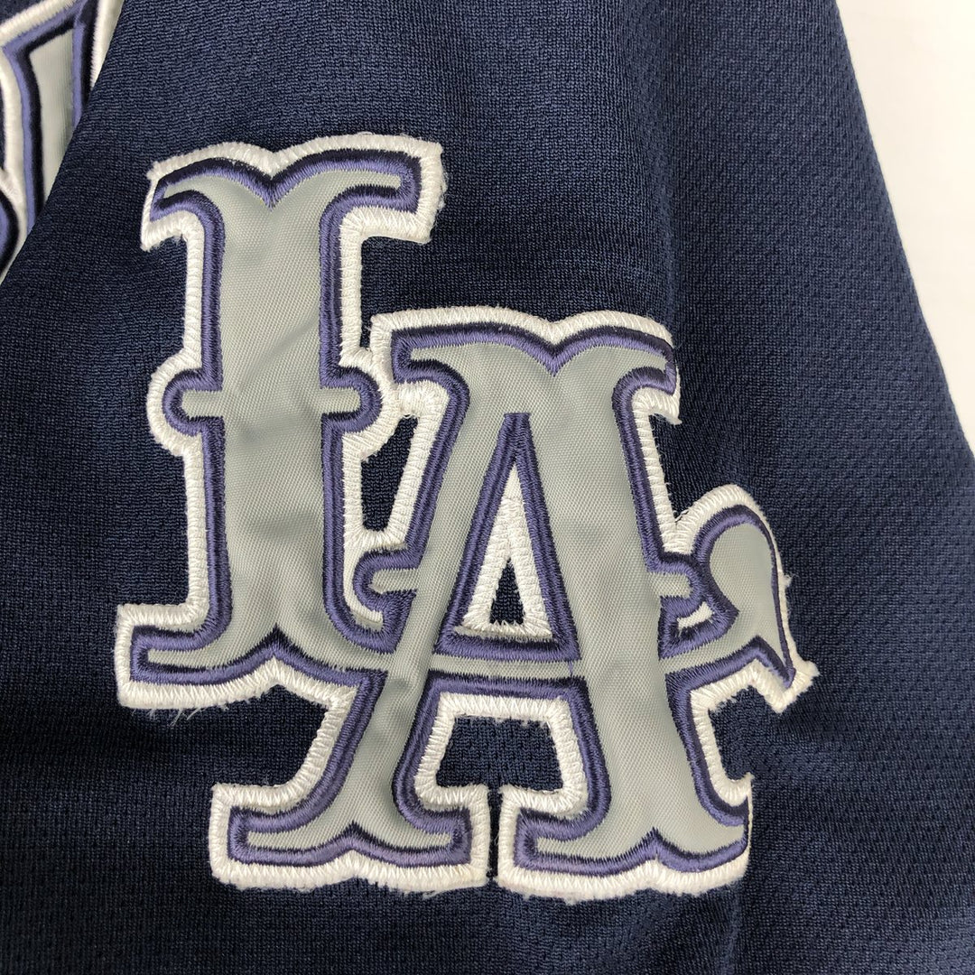 MLB Los Angeles Dodgers Game Shirt Baseball Shirt Men's Size L (approx.) polyester navy blue type Vintage Second Hand