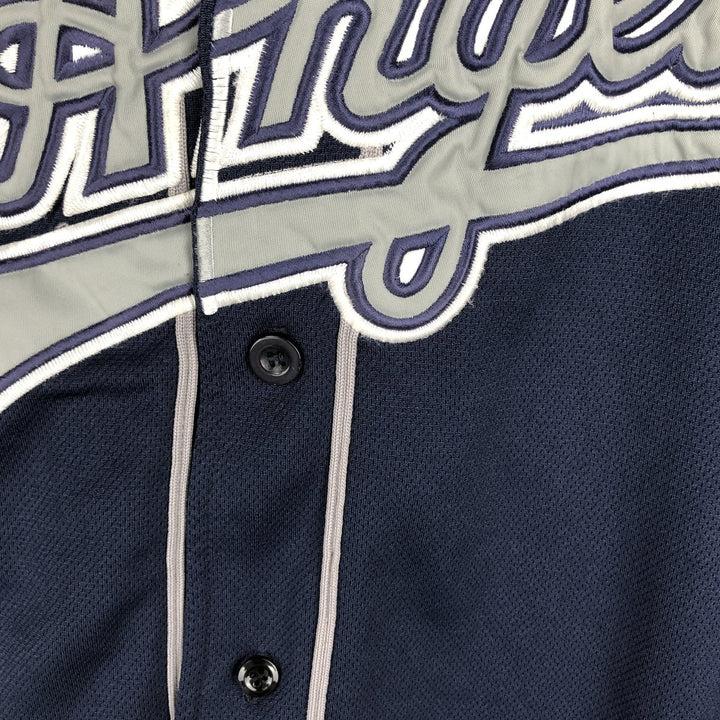MLB Los Angeles Dodgers Game Shirt Baseball Shirt Men's Size L (approx.) polyester navy blue type Vintage Second Hand