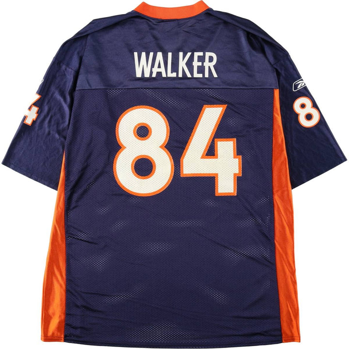 Reebok NFL Denver Broncos Mesh V-Neck Game Shirt Football Shirt Men's XL (approx.) Nylon navy blue type Vintage Second Hand
