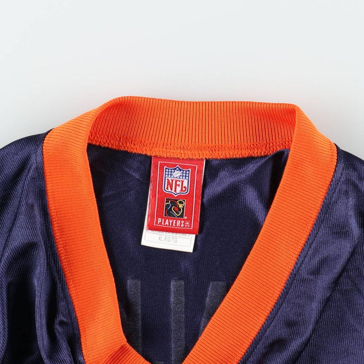 Reebok NFL Denver Broncos Mesh V-Neck Game Shirt Football Shirt Men's XL (approx.) Nylon navy blue type Vintage Second Hand