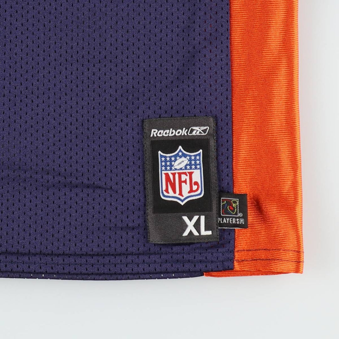 Reebok NFL Denver Broncos Mesh V-Neck Game Shirt Football Shirt Men's XL (approx.) Nylon navy blue type Vintage Second Hand