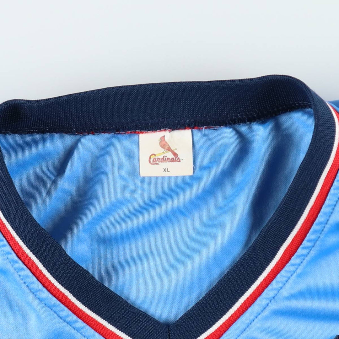MLB St. Louis Cardinals V-neck Game Shirt Baseball Shirt Men's XL (approx.) polyester Blue type light blue Vintage Second Hand