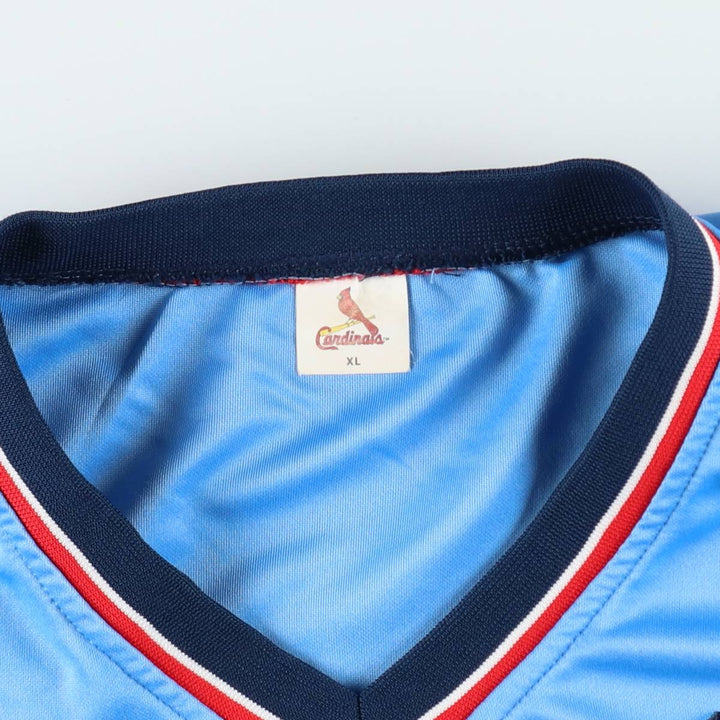 MLB St. Louis Cardinals V-neck Game Shirt Baseball Shirt Men's XL (approx.) polyester Blue type light blue Vintage Second Hand