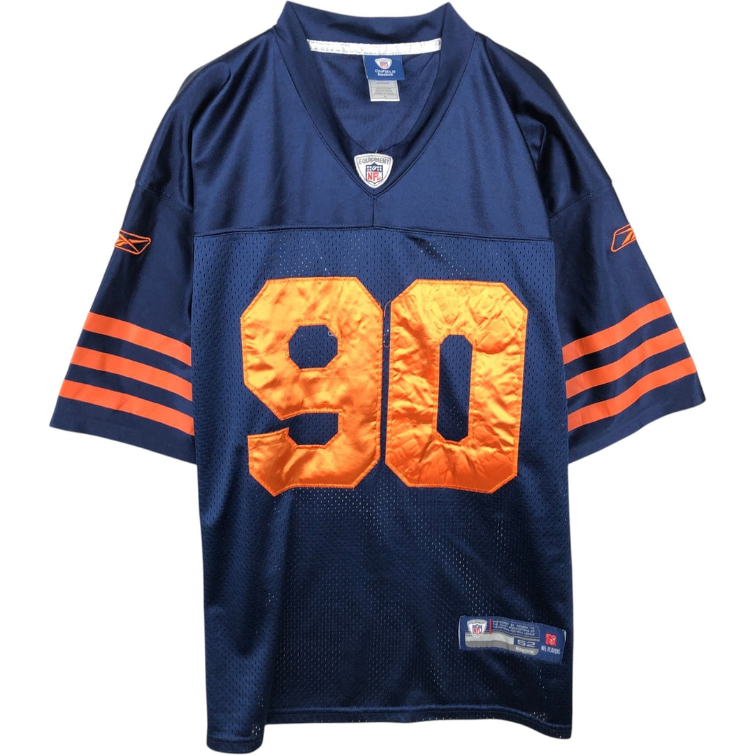 Big Size Reebok NFL Chicago Bears V-Neck Mesh Game Shirt Football Shirt Men's XXXL Equivalent polyester navy blue type Vintage Second Hand