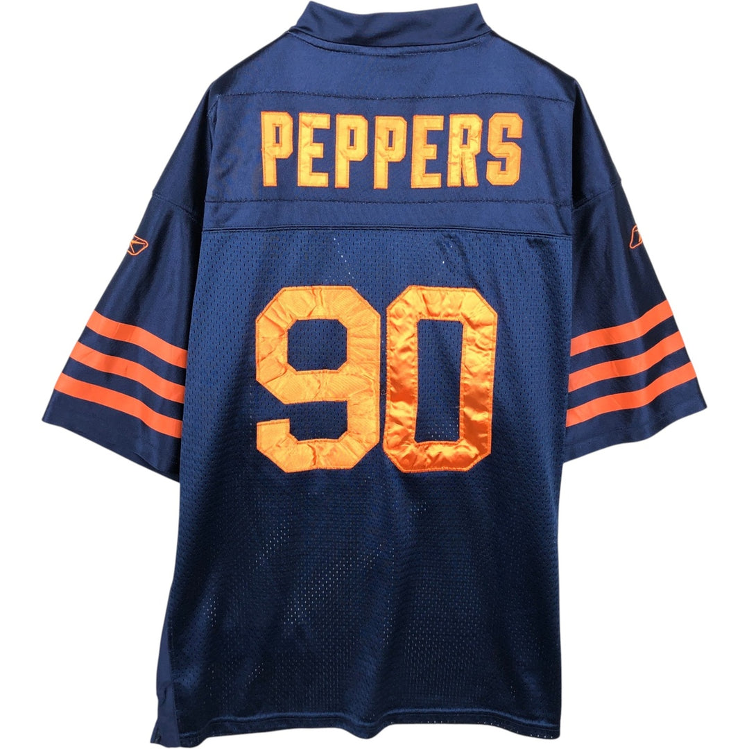 Big Size Reebok NFL Chicago Bears V-Neck Mesh Game Shirt Football Shirt Men's XXXL Equivalent polyester navy blue type Vintage Second Hand