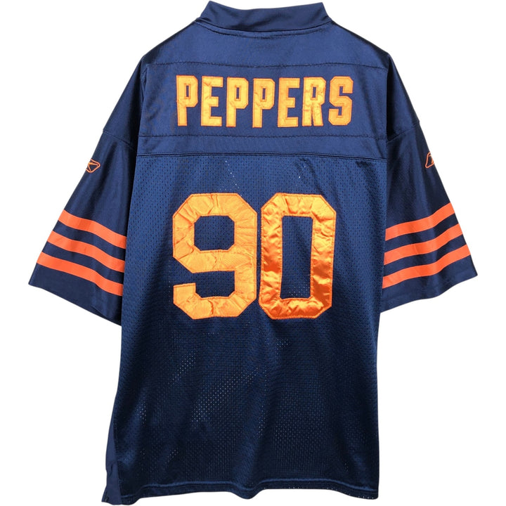 Big Size Reebok NFL Chicago Bears V-Neck Mesh Game Shirt Football Shirt Men's XXXL Equivalent polyester navy blue type Vintage Second Hand