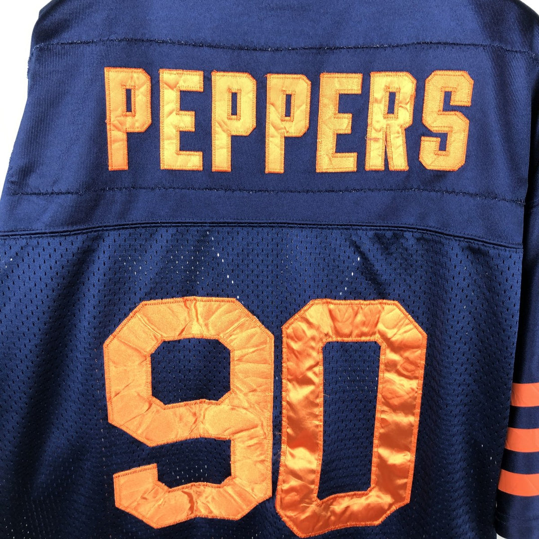 Big Size Reebok NFL Chicago Bears V-Neck Mesh Game Shirt Football Shirt Men's XXXL Equivalent polyester navy blue type Vintage Second Hand