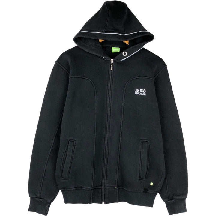Hugo Boss HUGO BOSS Sweat Full-Zip Hoodie, Men's Size M (approx.) unclear black type Vintage Second Hand