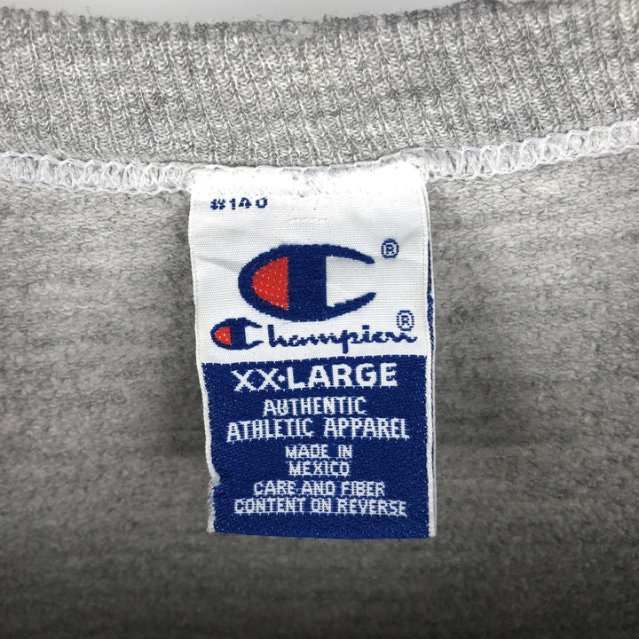 90'S Champion Authentic Athletic Apparel One-Point Logo Sweatshirt, Men's XXL equivalent. cotton gray type Vintage Second Hand