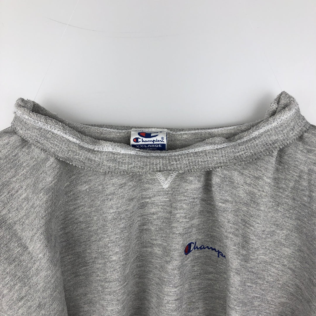 90'S Champion Authentic Athletic Apparel One-Point Logo Sweatshirt, Men's XXL equivalent. cotton gray type Vintage Second Hand