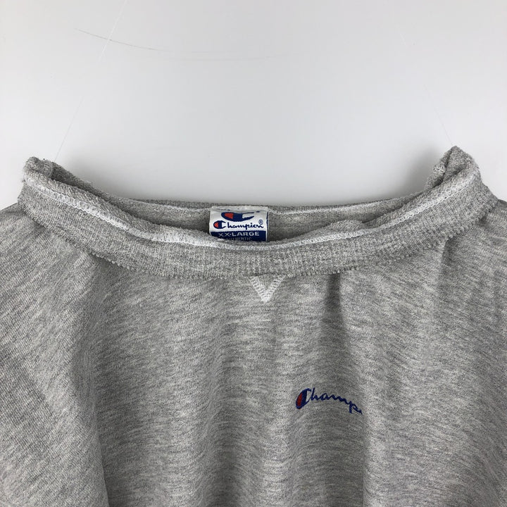 90'S Champion Authentic Athletic Apparel One-Point Logo Sweatshirt, Men's XXL equivalent. cotton gray type Vintage Second Hand