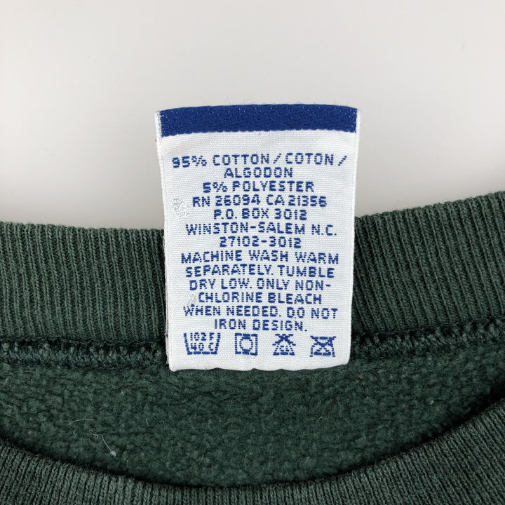90'S Champion AUTHENTIC ATHLETIC APPAREL One-Point Logo Sweatshirt, Made in USA, Men's Size L (approx.) cotton Green type dark green Vintage Second Hand