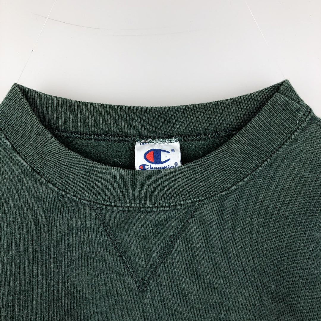 90'S Champion AUTHENTIC ATHLETIC APPAREL One-Point Logo Sweatshirt, Made in USA, Men's Size L (approx.) cotton Green type dark green Vintage Second Hand