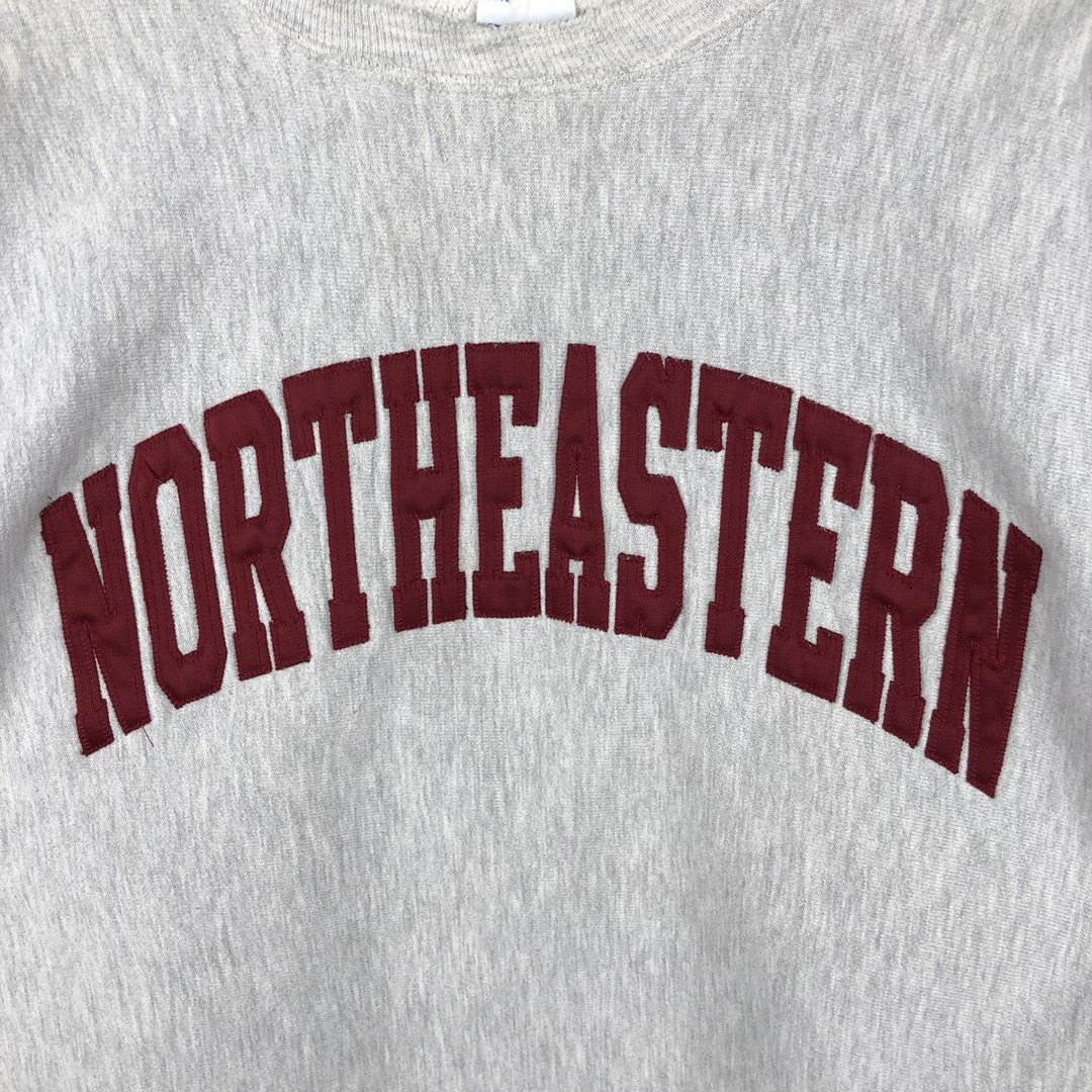 90'S Champion Reverse Weave Embroidered Tag College Sweatshirt, Men's Size L (Equivalent), Vintage cotton gray type Vintage Second Hand