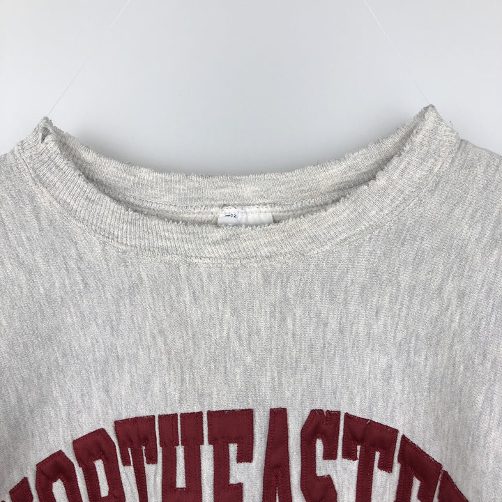 90'S Champion Reverse Weave Embroidered Tag College Sweatshirt, Men's Size L (Equivalent), Vintage cotton gray type Vintage Second Hand