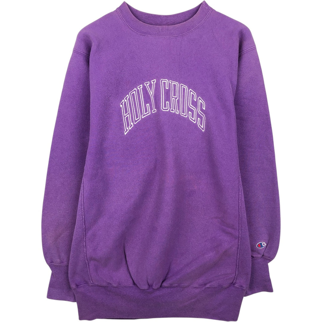 90'S Champion Reverse Weave College Sweatshirt, Made in USA, Men's XXL equivalent, Vintage cotton purple type Vintage Second Hand