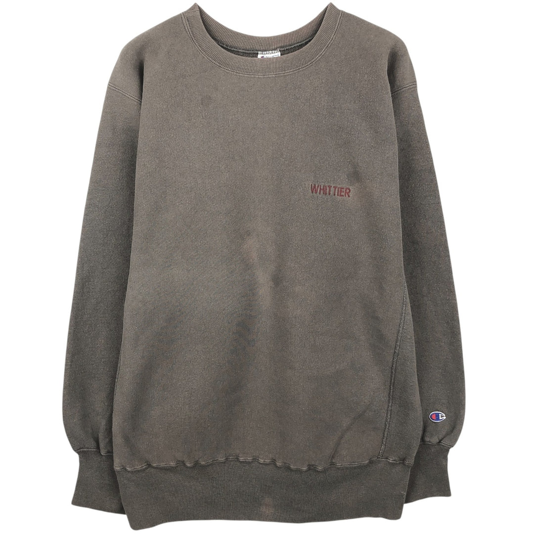 90'S Champion Reverse Weave College Sweatshirt, Made in USA, Men's XL, Vintage cotton brown type Vintage Second Hand