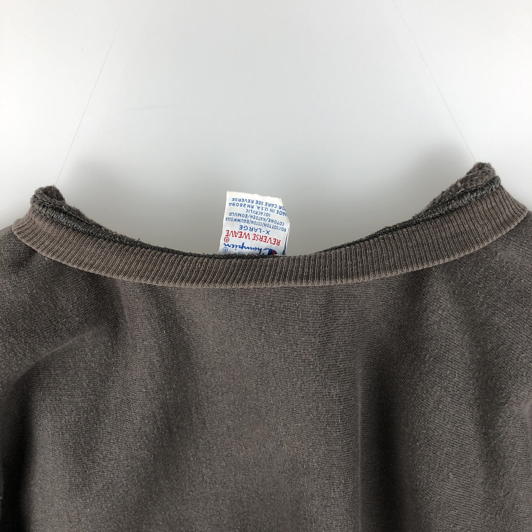 90'S Champion Reverse Weave College Sweatshirt, Made in USA, Men's XL, Vintage cotton brown type Vintage Second Hand