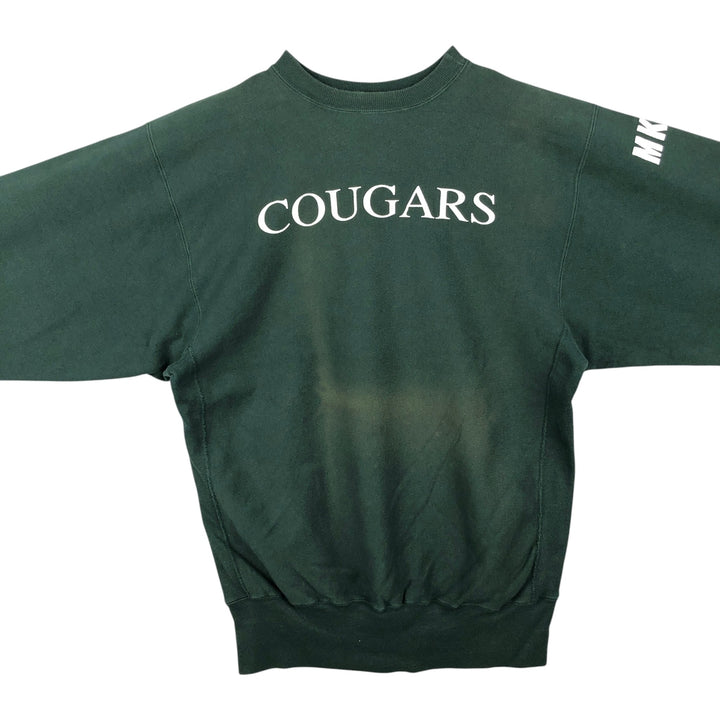 90'S Champion Reverse Weave College Sweatshirt, Made in USA, Men's XXL equivalent, Vintage cotton green type Vintage Second Hand