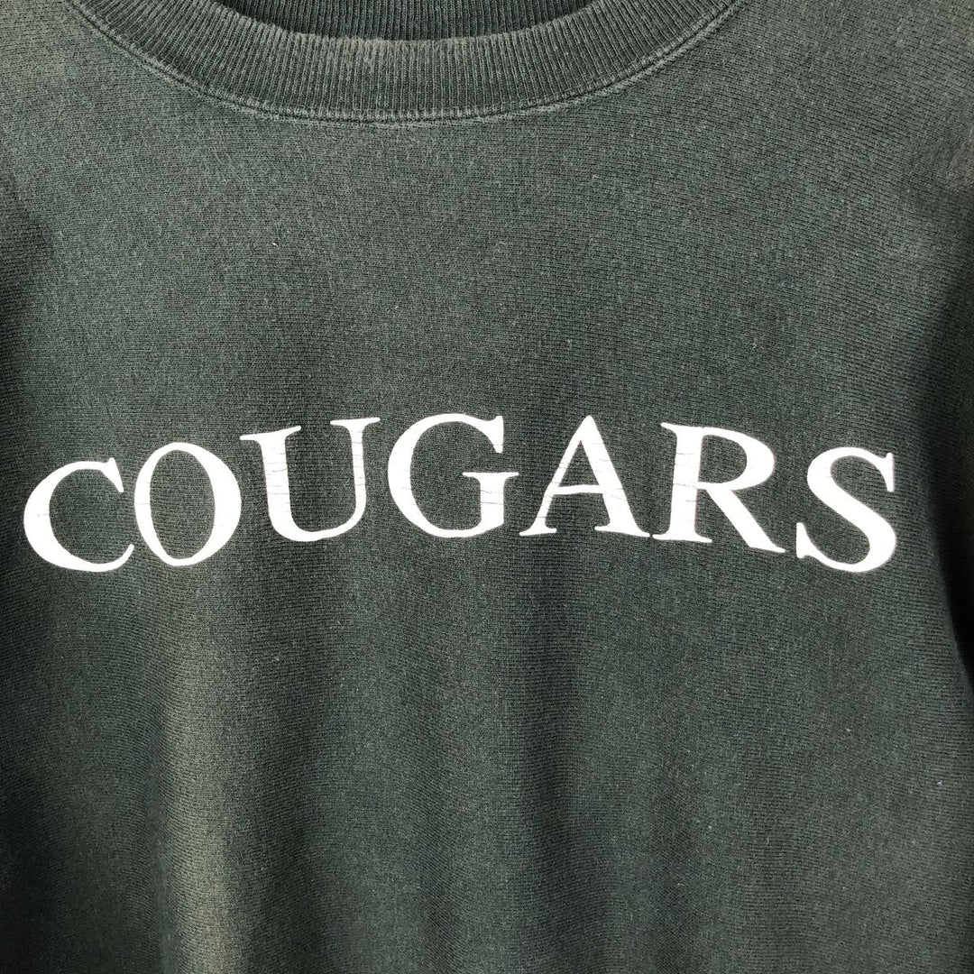 90'S Champion Reverse Weave College Sweatshirt, Made in USA, Men's XXL equivalent, Vintage cotton green type Vintage Second Hand