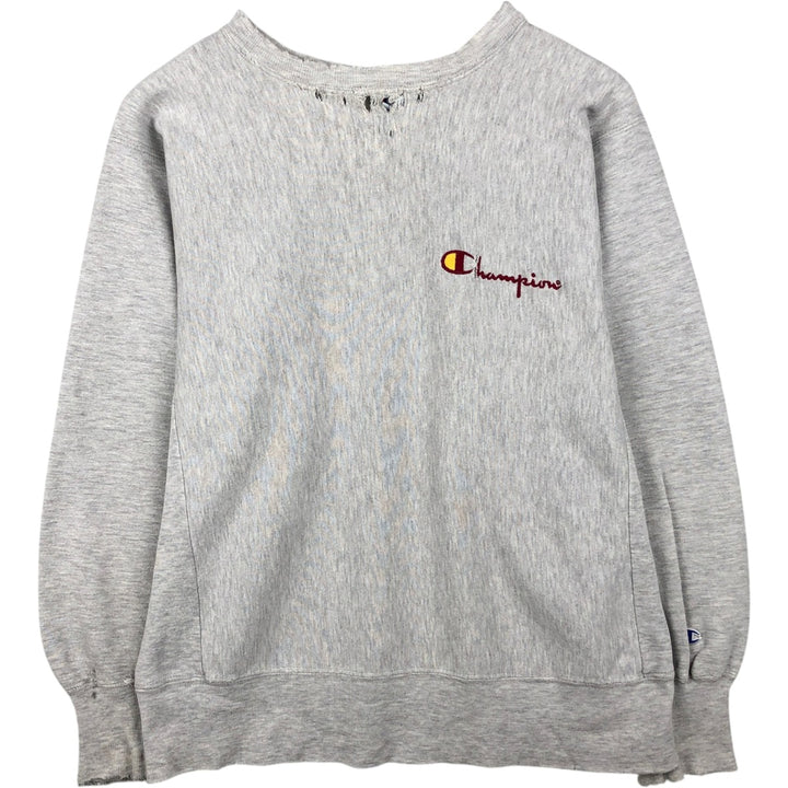 90'S Champion Reverse Weave Logo Sweatshirt, Made in USA, Men's XL, Vintage cotton gray type Vintage Second Hand