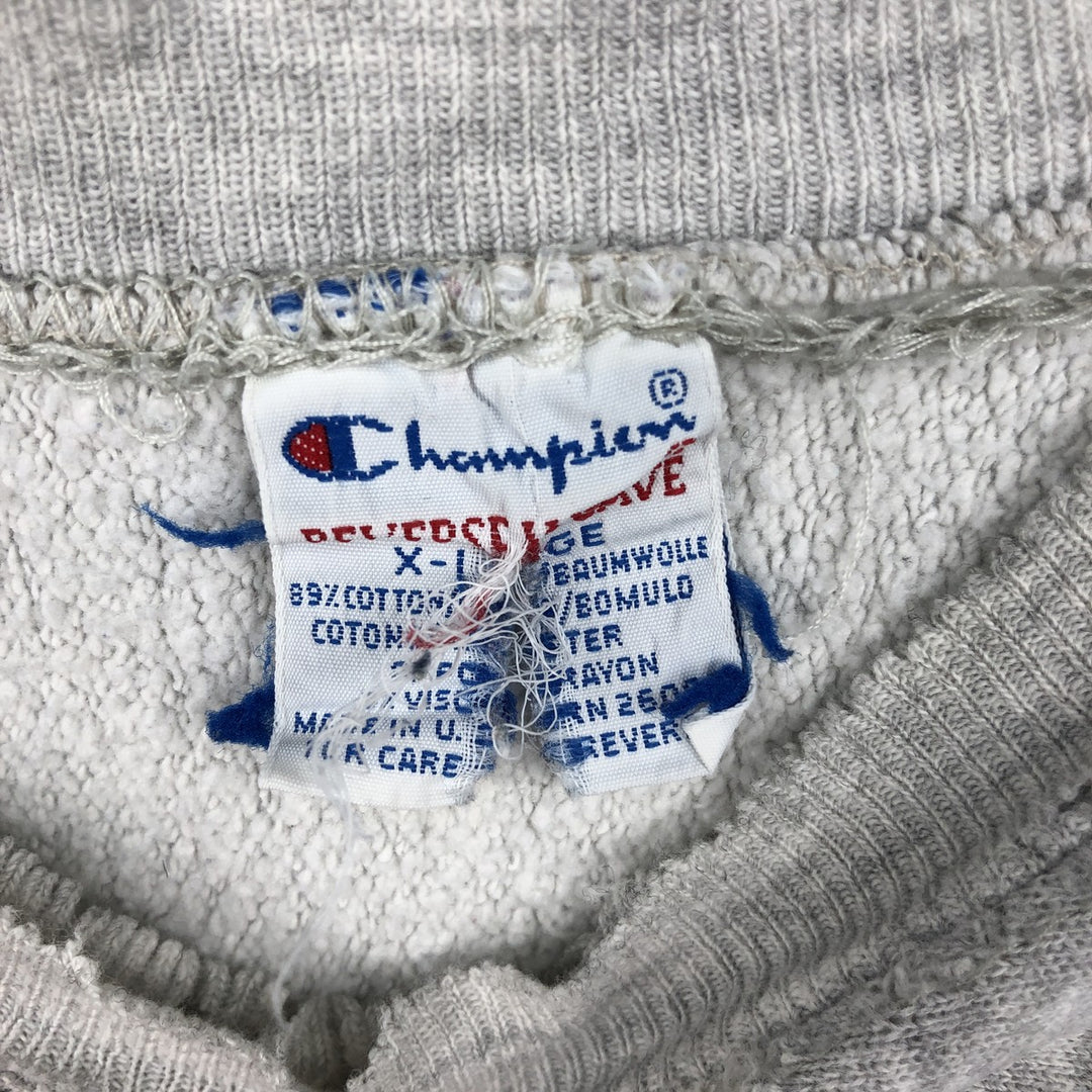 90'S Champion Reverse Weave Logo Sweatshirt, Made in USA, Men's XL, Vintage cotton gray type Vintage Second Hand