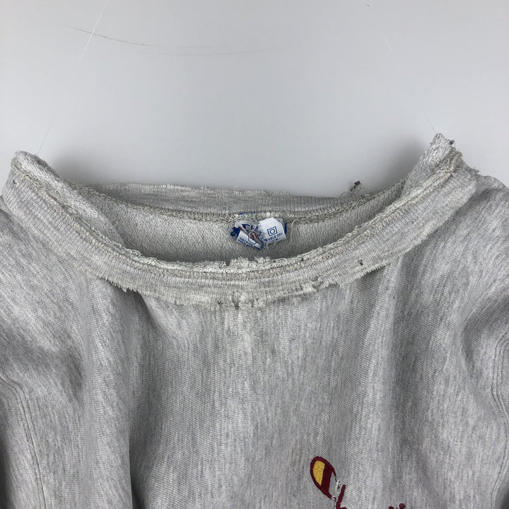 90'S Champion Reverse Weave Logo Sweatshirt, Made in USA, Men's XL, Vintage cotton gray type Vintage Second Hand