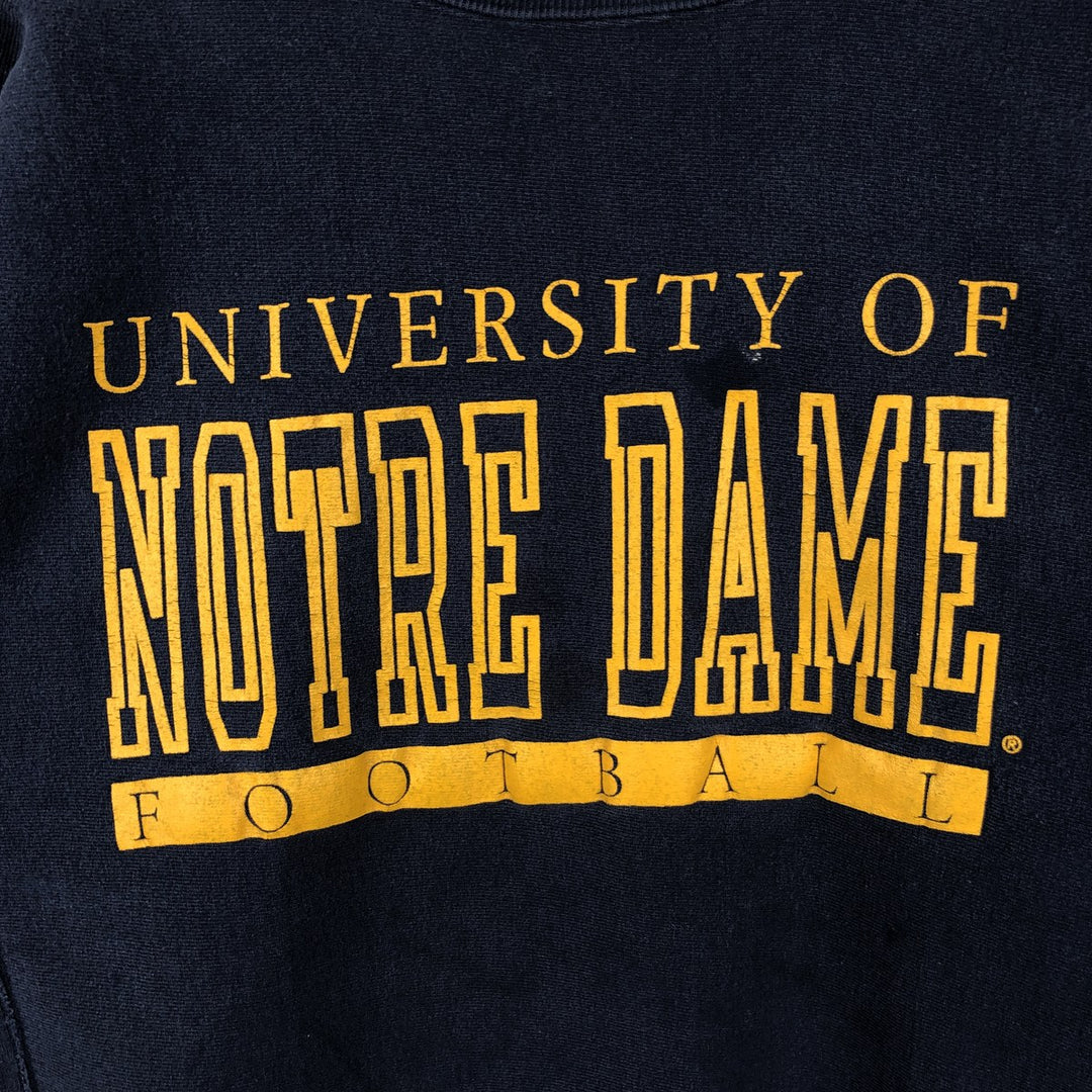 90'S Champion Reverse Weave College Sweatshirt, Made in USA, Men's Size L (Equivalent), Vintage cotton navy blue type Vintage Second Hand
