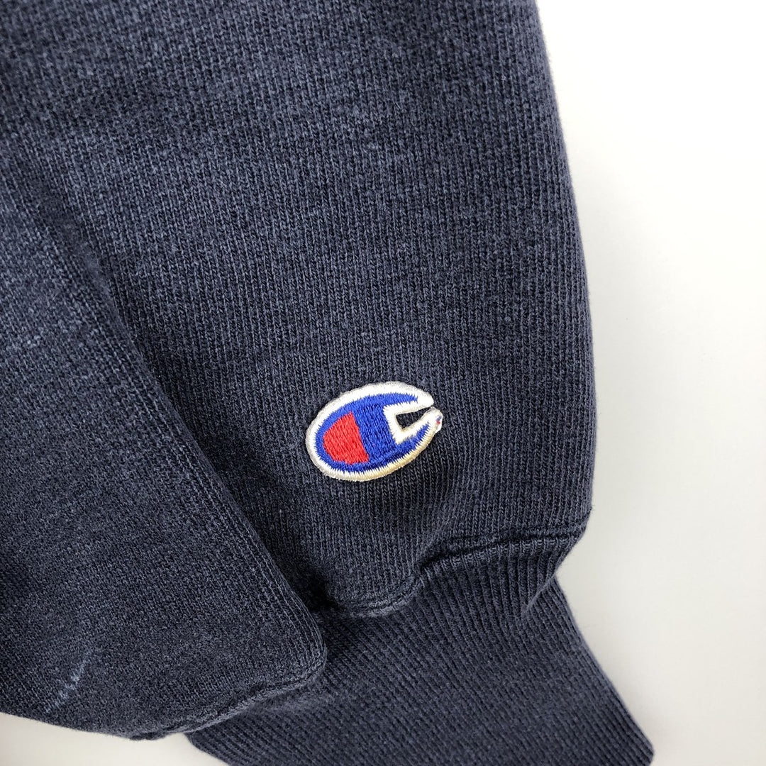 90'S Champion Reverse Weave College Sweatshirt, Made in USA, Men's Size L (Equivalent), Vintage cotton navy blue type Vintage Second Hand