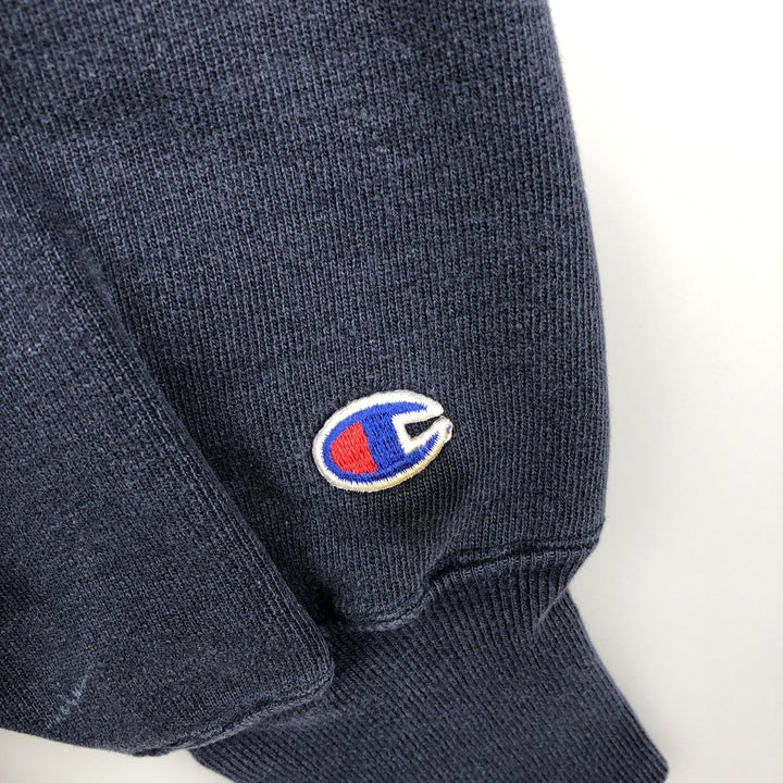 90'S Champion Reverse Weave College Sweatshirt, Made in USA, Men's Size L (Equivalent), Vintage cotton navy blue type Vintage Second Hand
