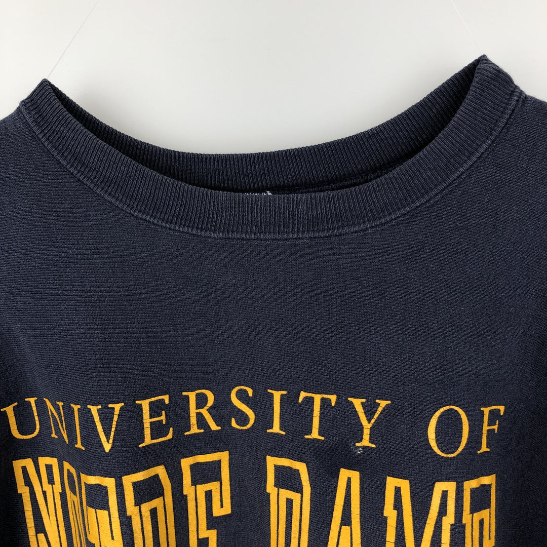 90'S Champion Reverse Weave College Sweatshirt, Made in USA, Men's Size L (Equivalent), Vintage cotton navy blue type Vintage Second Hand