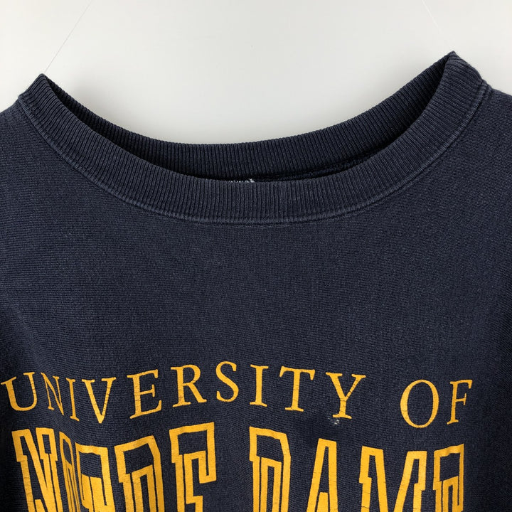90'S Champion Reverse Weave College Sweatshirt, Made in USA, Men's Size L (Equivalent), Vintage cotton navy blue type Vintage Second Hand