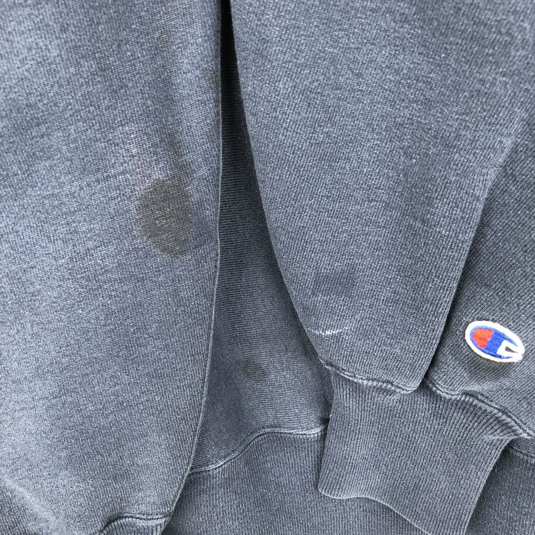 90'S Champion Reverse Weave College Sweatshirt, Made in USA, Men's Size L (Equivalent), Vintage cotton navy blue type Vintage Second Hand