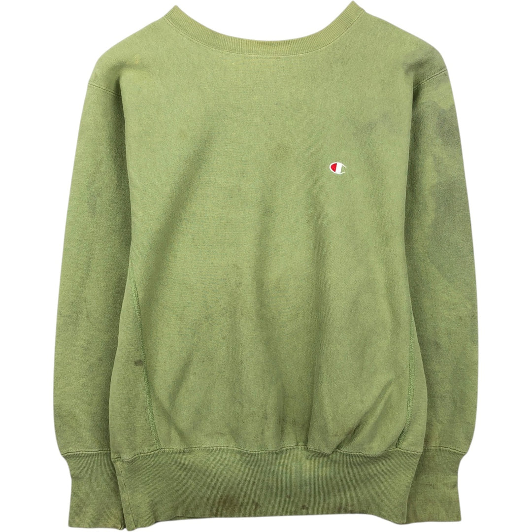 90'S Champion Reverse Weave Embroidered Tag One Point Logo Sweatshirt Trainer Made in USA Men's M cotton Khaki type sage green Vintage Second Hand