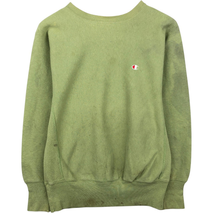 90'S Champion Reverse Weave Embroidered Tag One Point Logo Sweatshirt Trainer Made in USA Men's M cotton Khaki type sage green Vintage Second Hand