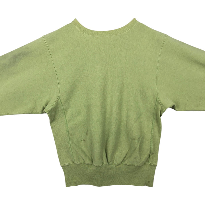 90'S Champion Reverse Weave Embroidered Tag One Point Logo Sweatshirt Trainer Made in USA Men's M cotton Khaki type sage green Vintage Second Hand