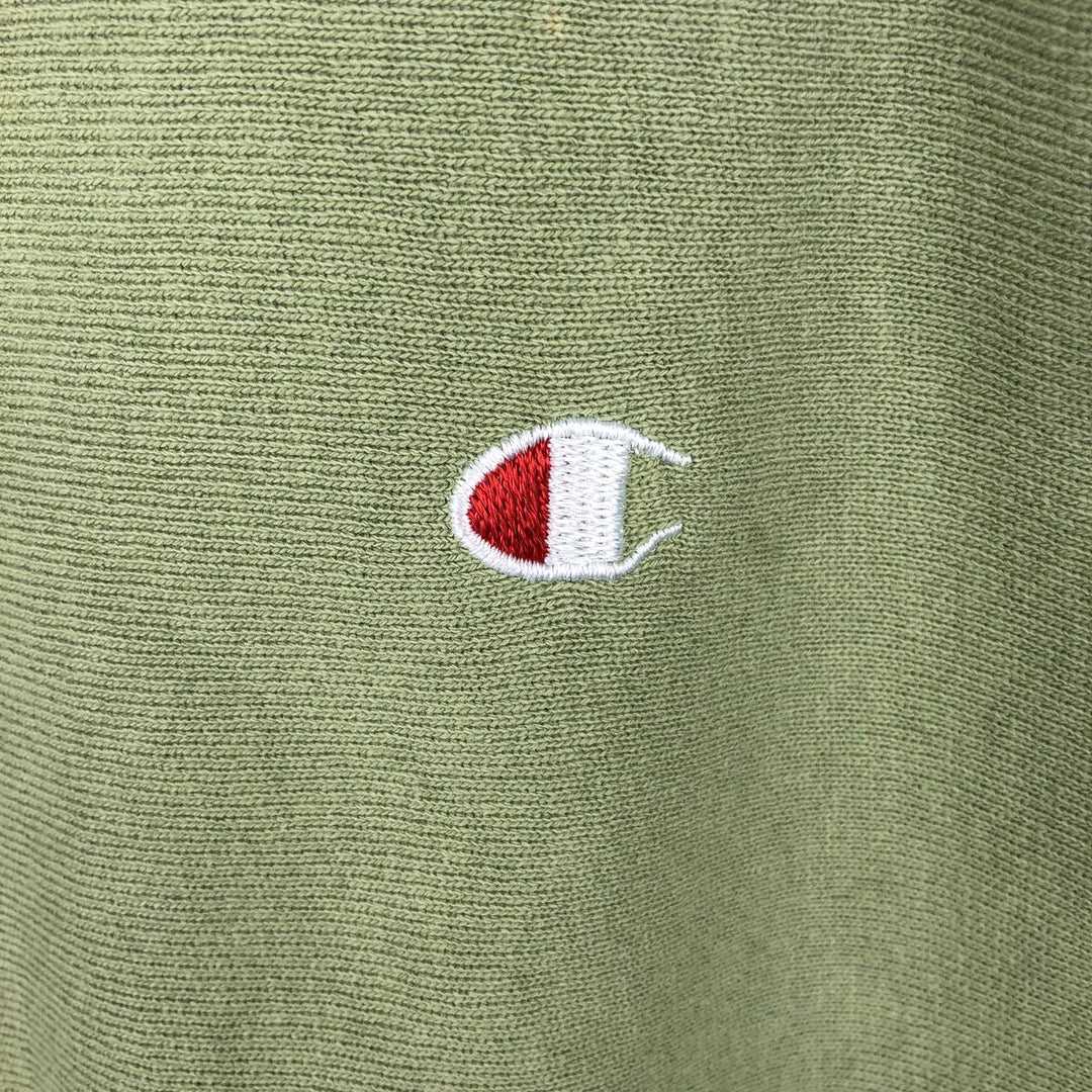 90'S Champion Reverse Weave Embroidered Tag One Point Logo Sweatshirt Trainer Made in USA Men's M cotton Khaki type sage green Vintage Second Hand