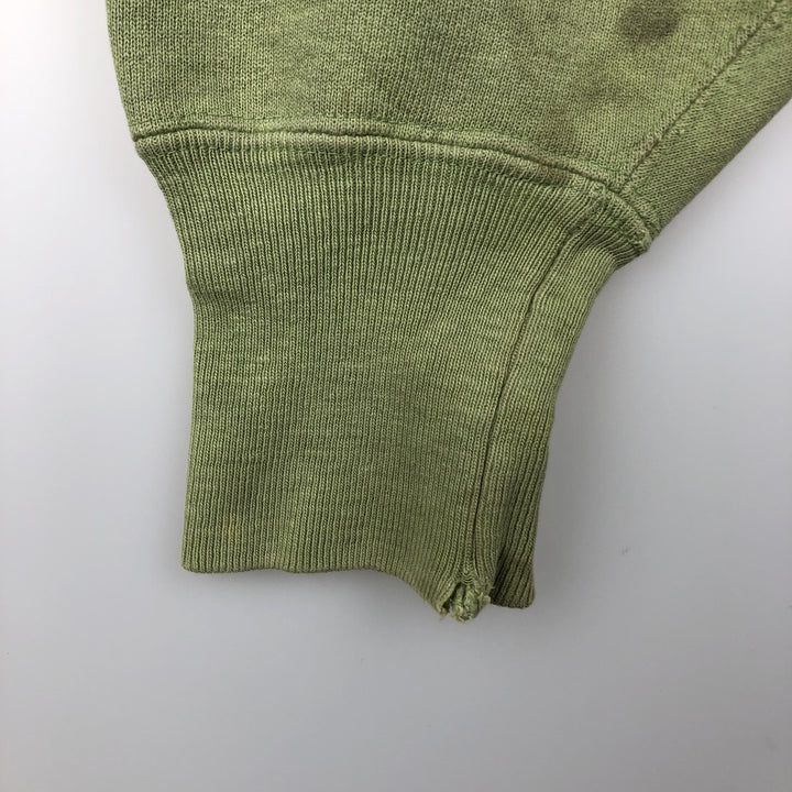 90'S Champion Reverse Weave Embroidered Tag One Point Logo Sweatshirt Trainer Made in USA Men's M cotton Khaki type sage green Vintage Second Hand